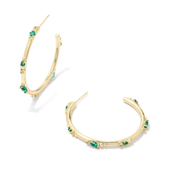Kendra Scott Meridith Gold-tone 14K Metal Hoop Earrings - Picture 1 of 3